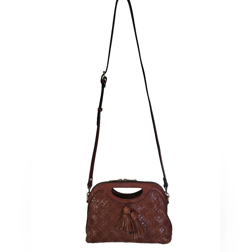 Patricia Nash Sora Braided Stitch Leather Cutout Satchel - Picture 2 of 13